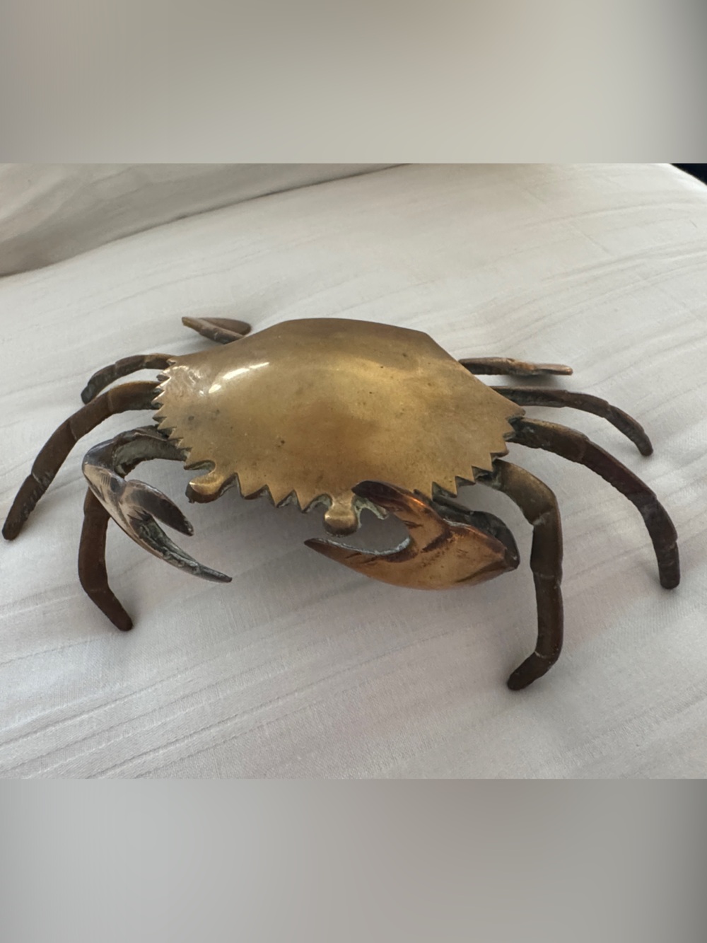 Vintage Brass Crab Ashtray